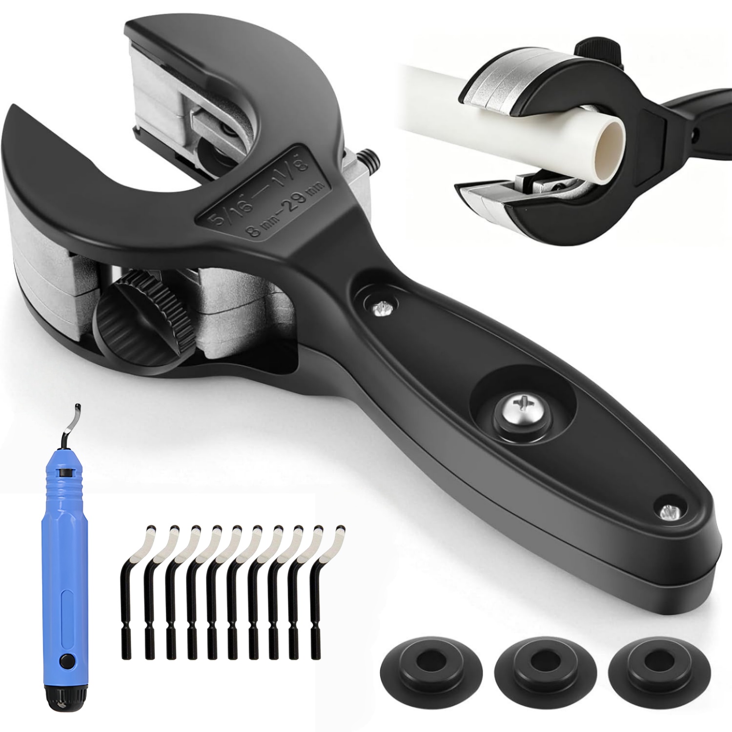 Pipe Cutter Ratchet - Rohrschneider-Set mit Ratsche für eng anliegende