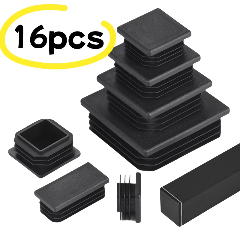 Plastic Pipe Clip - 16PCS Schwarz Kunststoff Blindung End Kappe