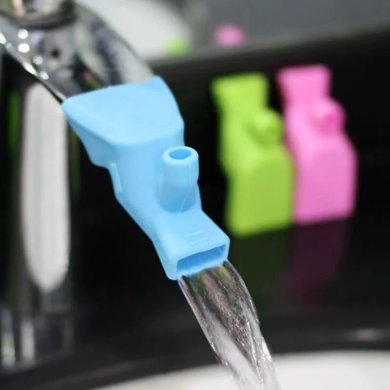 Silicone Tap Washer - Wasserhahn-Verlängerung, Badezimmer-Waschbecken-Zubehör, Kinder-Handwaschhilfe, Silikon-Wasserführung für Waschbecken,